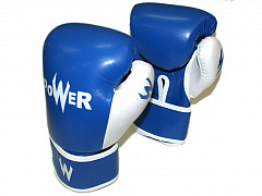 Перчатки бокс. POW-BZ-С14 00452 (14oz, сине-белый)